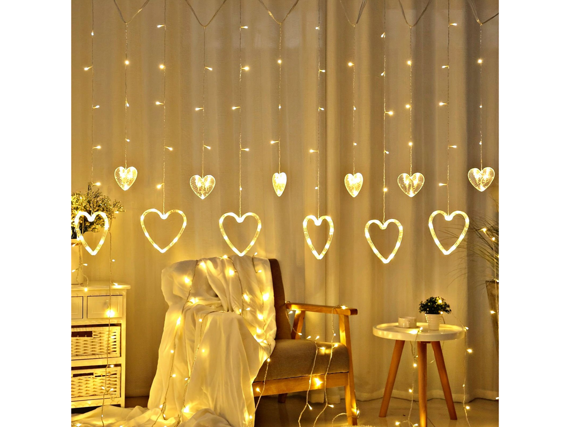 CORTINA CORAZONES GRANDES "CALIDAS" LN-203 - COD.: 2211