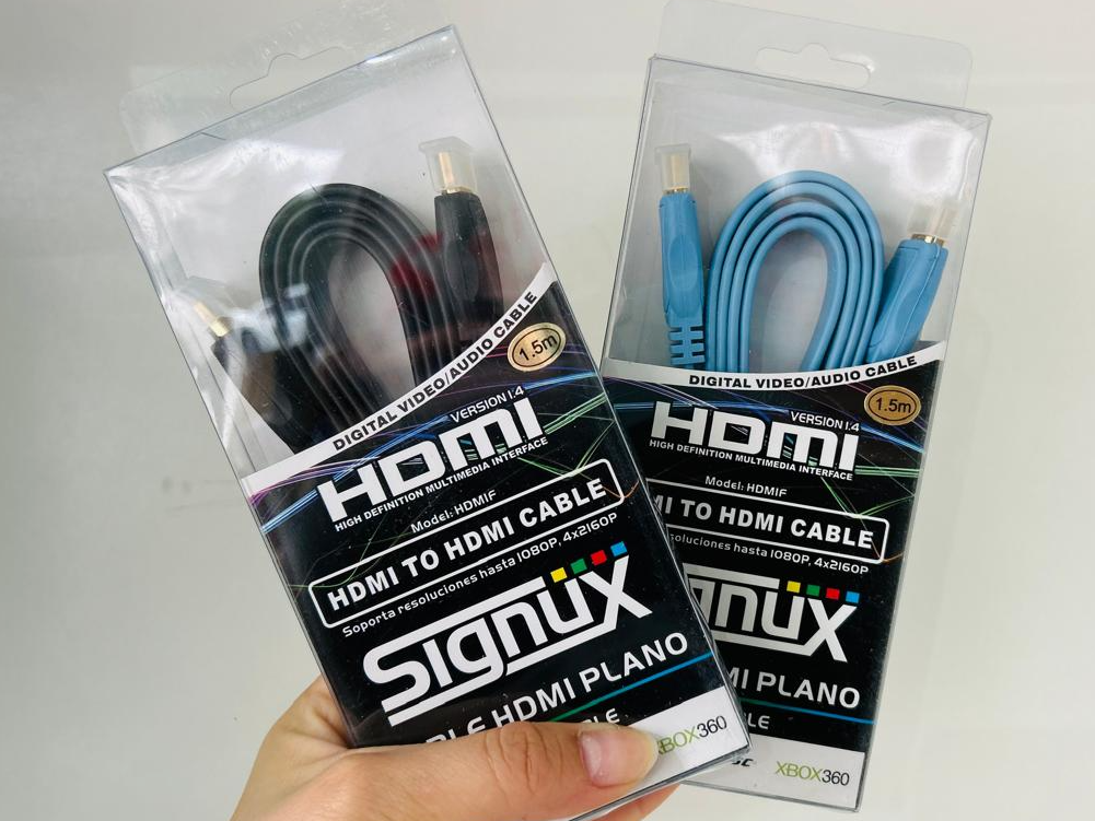 CABLE  HDMI 1.5M "SIGNUX" REFORZADO PLANO DE COLORES -  COD.: 1057