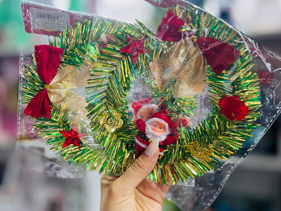 CORONA NAVIDEÑA CHICA CON PAPA NOEL "CM0 - 1919" - COD.: 2320