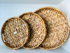 SET X3 DE BANDEJAS DE MIMBRE REDONDAS BAJAS F915 - COD.: 2655