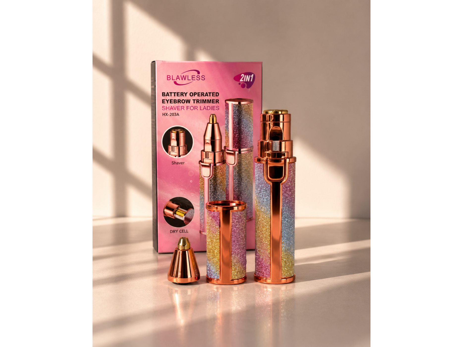 DEPILADOR DE CEJAS "BLAWLESS" BRILLANTE 2 EN 1 - COD.: 2159