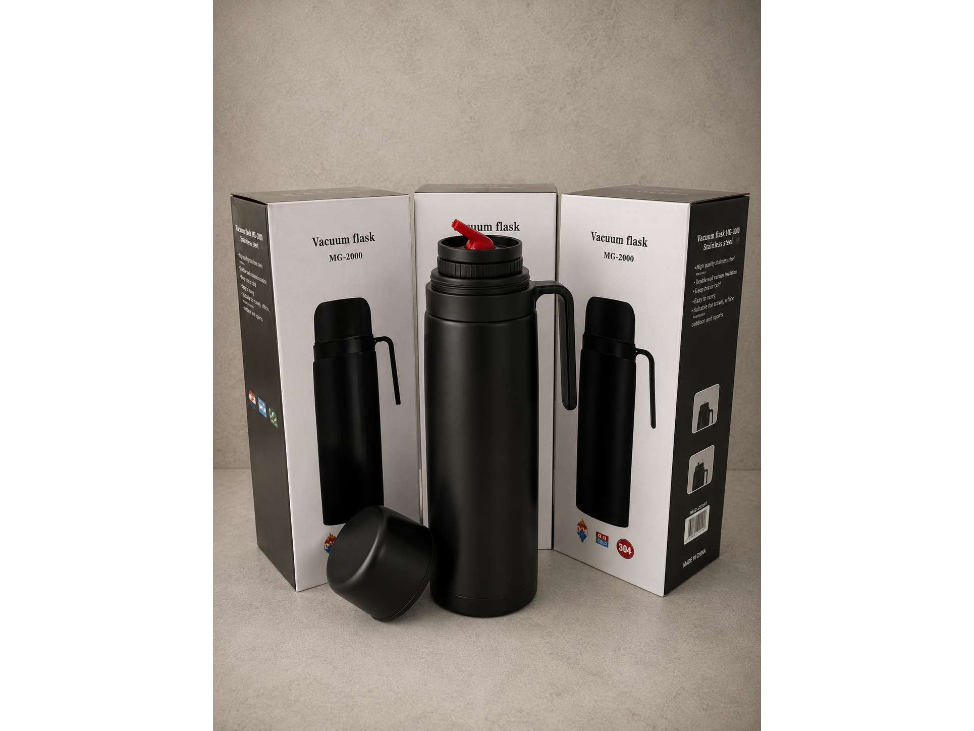 TERMO SOLO MEDIA MANIJA ENGOMADO DE 1 L NEGRO PREMIUM  COD-2782