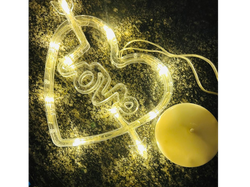 CORAZON LED "LOVE" CON SOPAPA A PILAS "LN-056- COD.: 2324