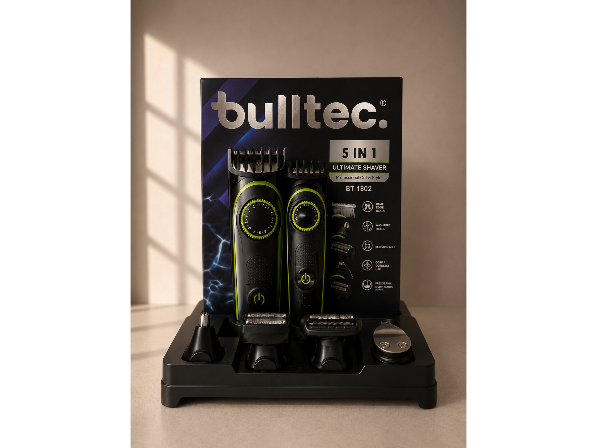 SHAVER 5 EN 1 "BULLTEC " BT-1802 CON ACCESORIOS COD-2875
