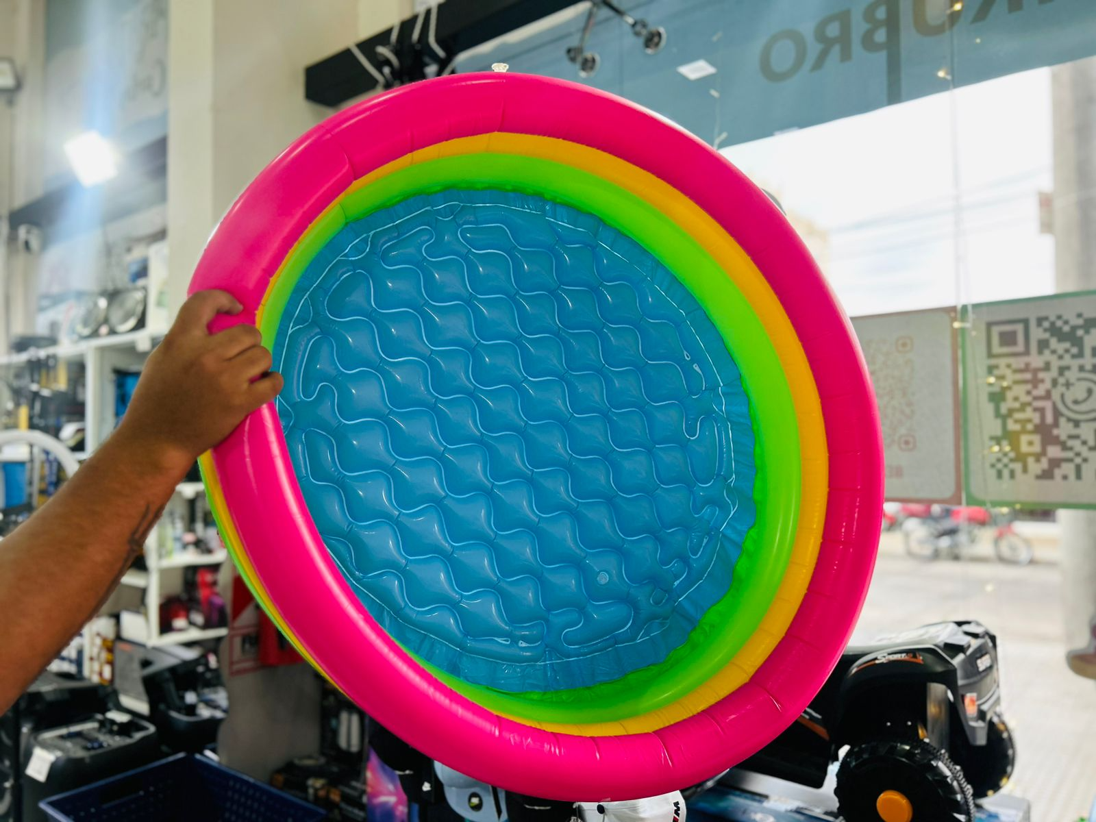 PILETA INFANTIL "SHUI ZHONG BAO" 183X69 3 AROS DE COLORES - COD.:2471