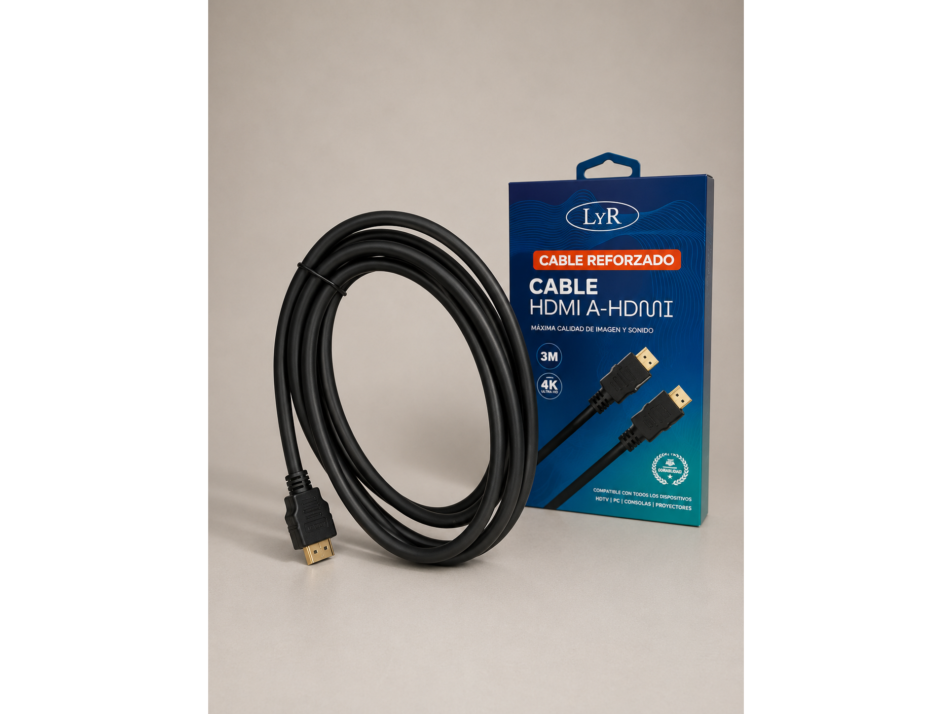 CABLE  HDMI REFORZADOS"LYR" 3MT  -  COD.: 45