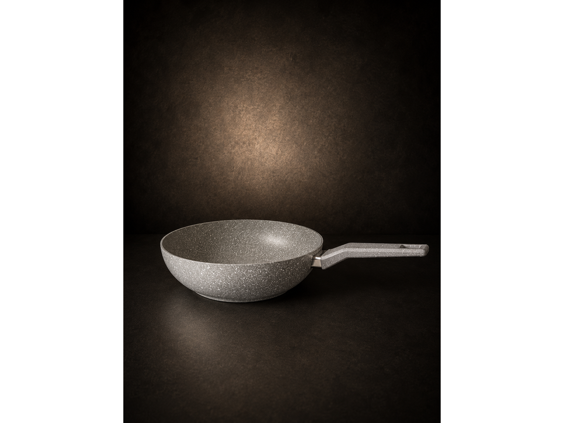 SARTEN DE ALUMINIO "WOK " SIN TAPA DE 30CM "OM" GRIS/BLANCA/NEGRA COD-2811