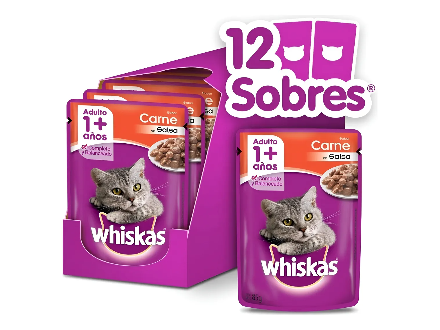 Caja de Pouch Whiskas x12und.