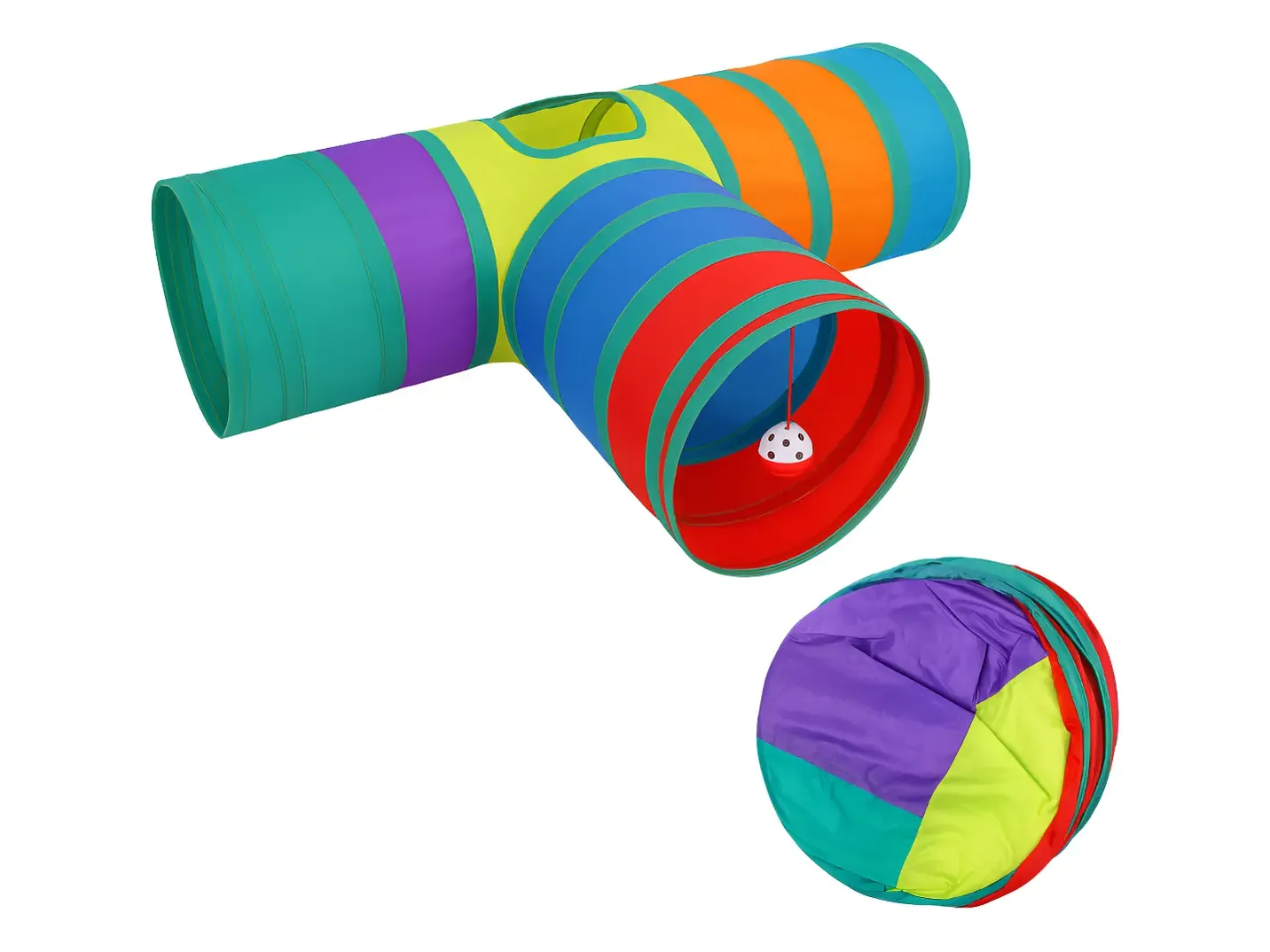 Tunel Para Gatos Plegable 3 Salidas Redondo Colorido