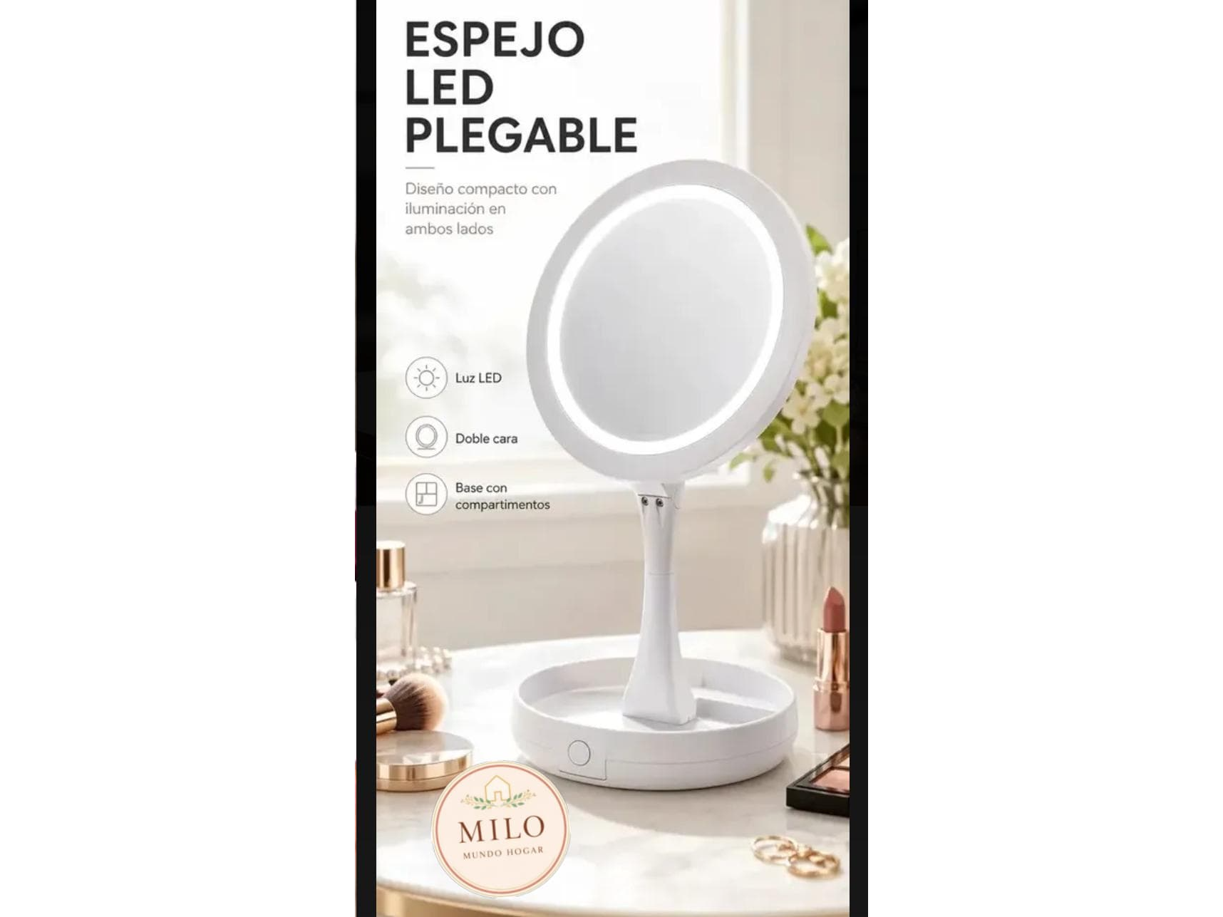 Espejo LED plegable