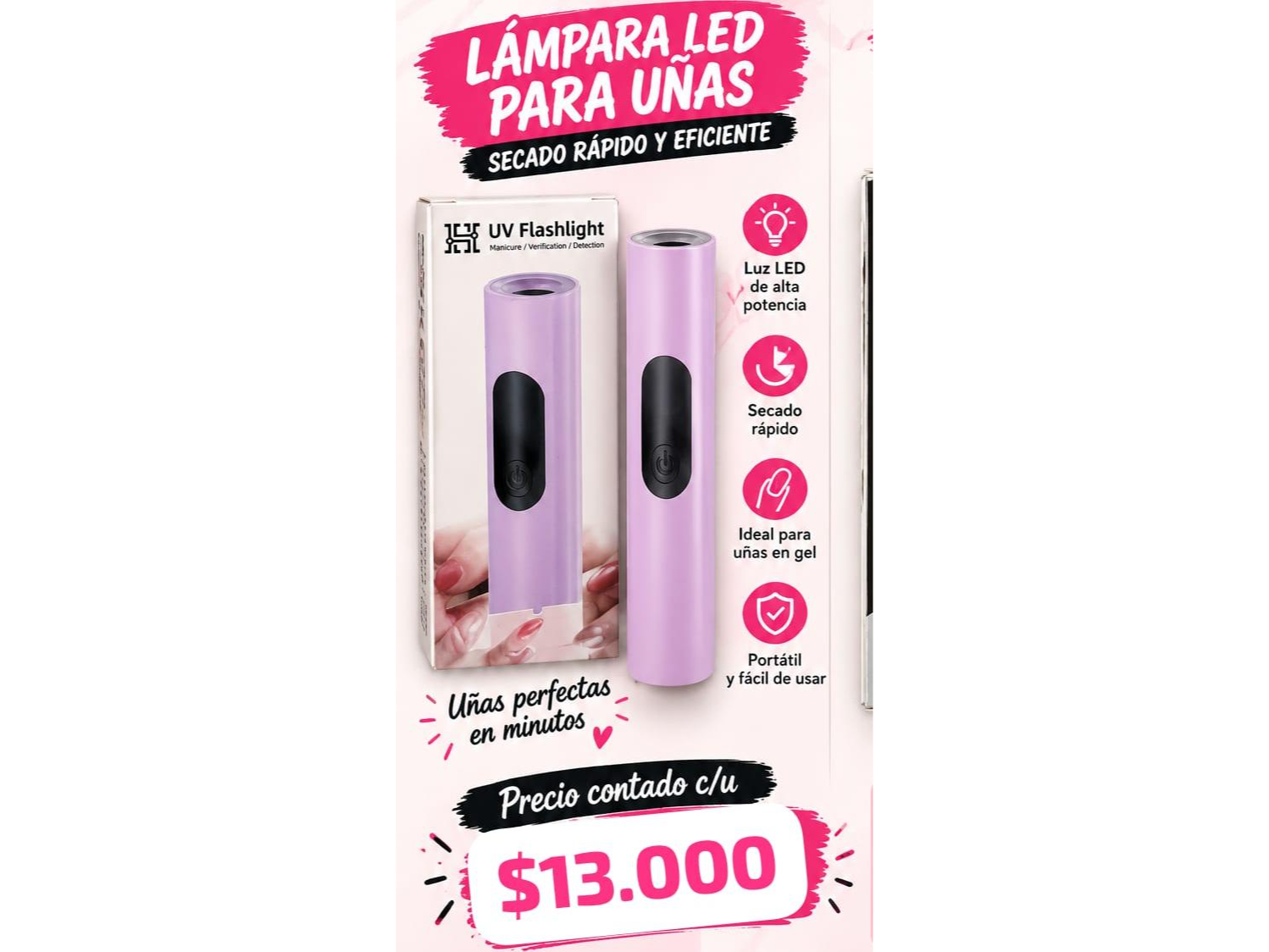Lampara led para uñas