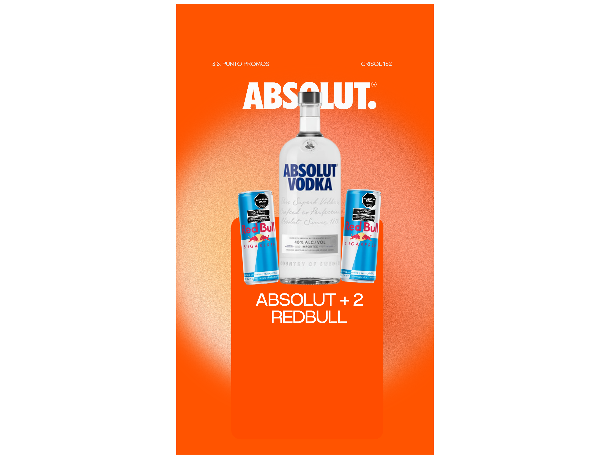 ABSOLUT SABORIZADO + 2 REDBULL