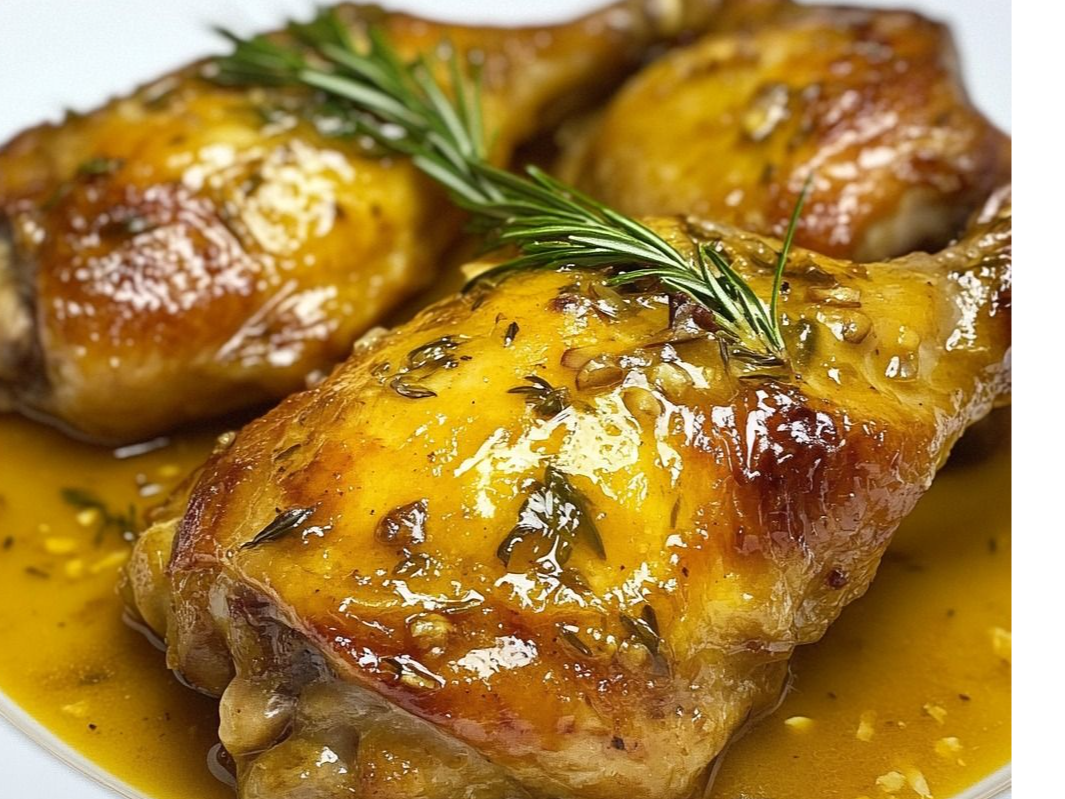 Pata y muslo con salsa de mostaza