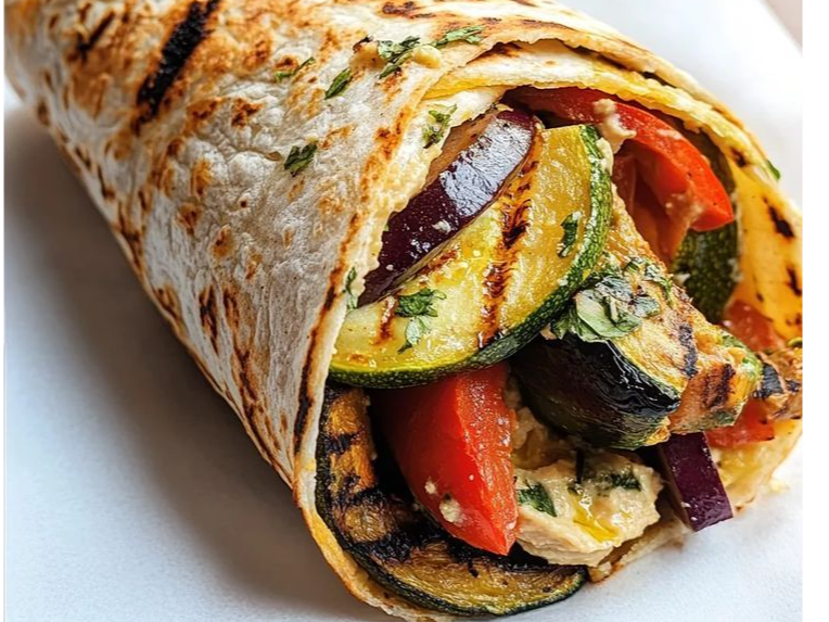Wrap de vegetales asados y muzzarella