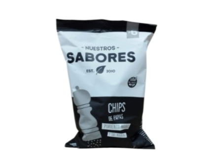 Chips de papas de pimienta negra y sal marina