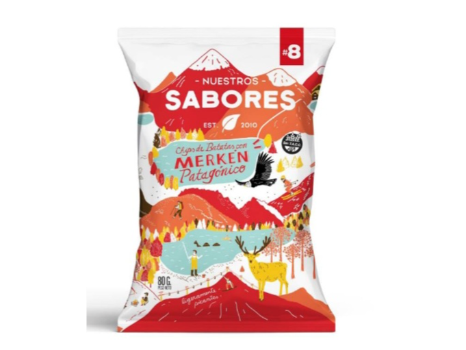Chips de batata con merken patagónico