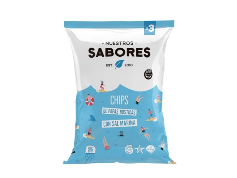 Chips de papas rusticas con sal marina