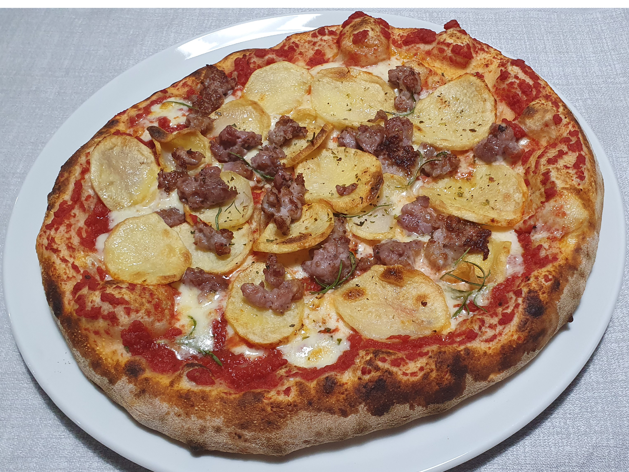 Pizza Papas y Chorizo