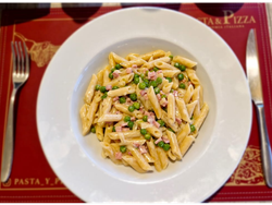 Penne Panna, Piselli e Prosciuto