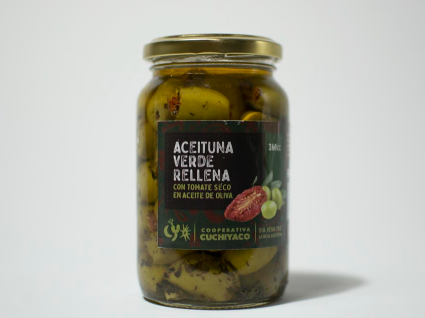 Aceitunas verdes rellenas con Tomate Seco
