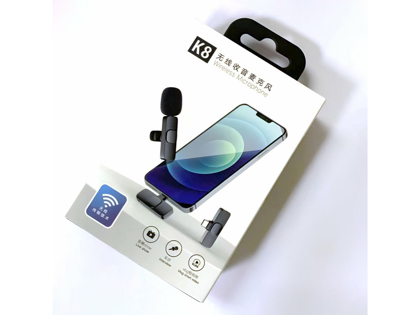 MICROFONO K8 CLIP INALAMBRICO INDIVIDUAL
