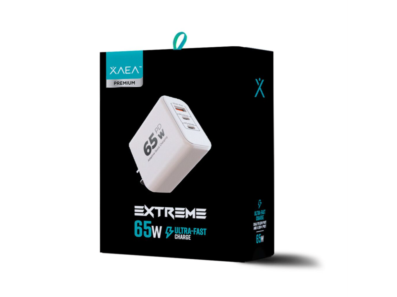 ADAPTADOR 220V XAEA EXTREME 65W SALIDA USB + 2 TIPO C