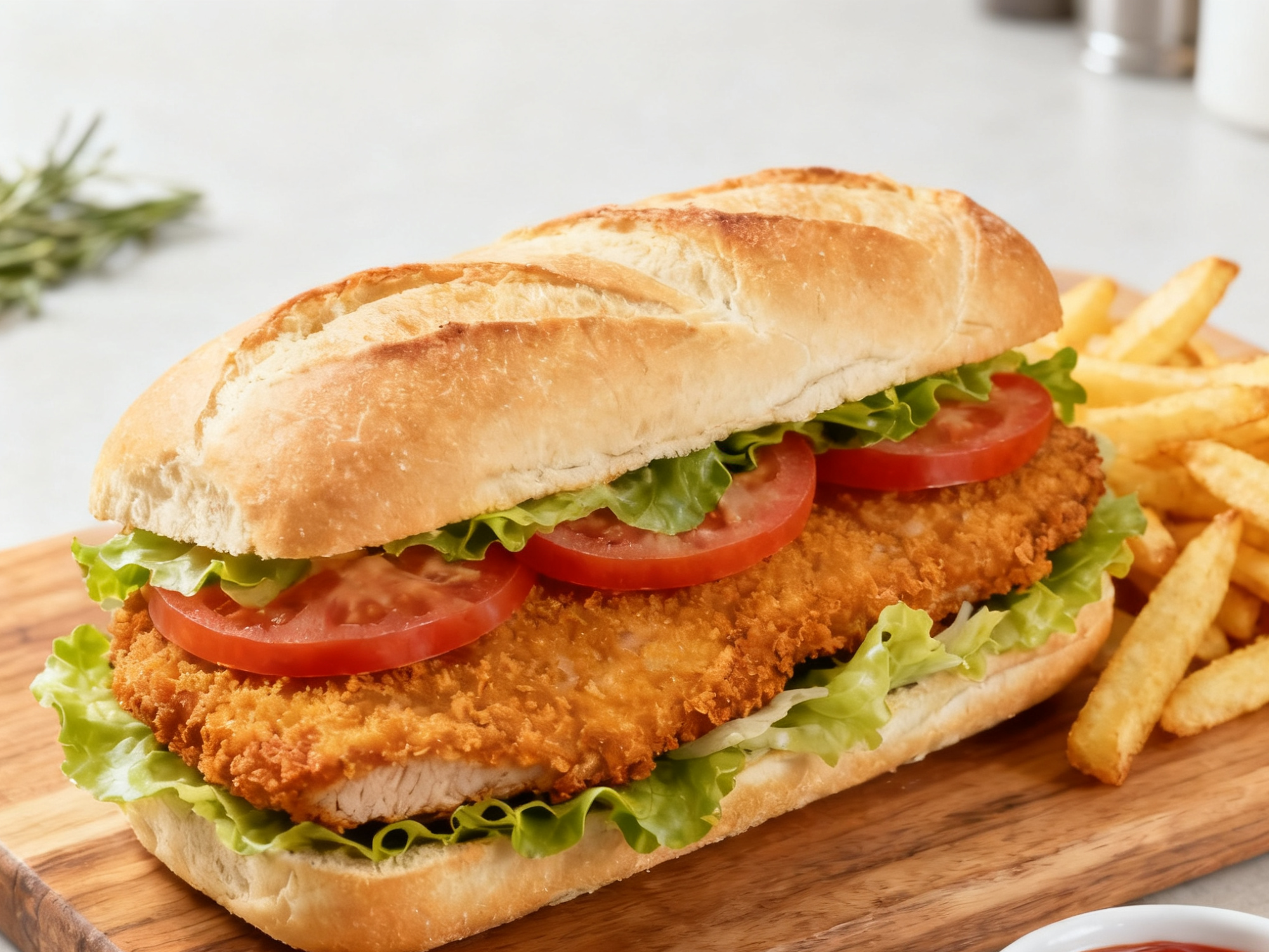 Sándwich de milanesa con papas fritas