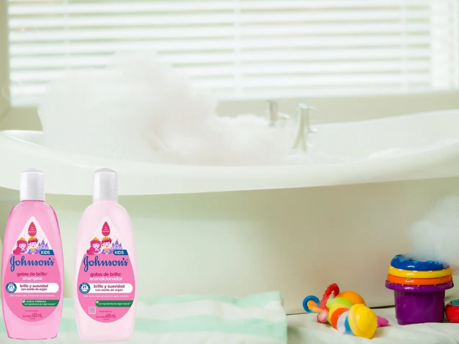 Shampoo y acondicionador Johnson 's gotas de brillo
