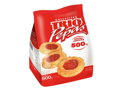 GALLETITAS TRIO PEPAS MEMBRILLO x 500 GRS