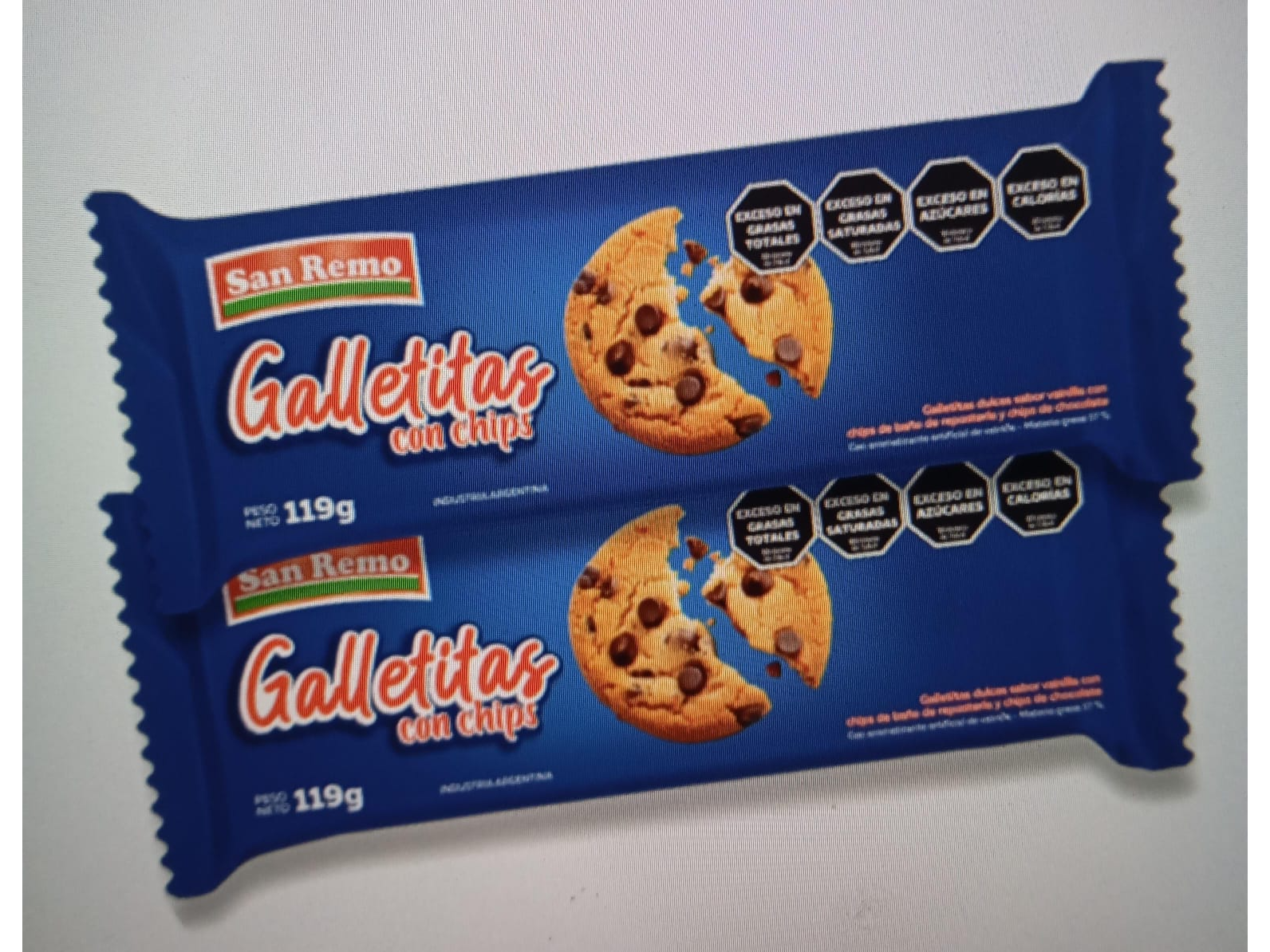 GALLETITAS SAN REMO CON CHIPS 110GR