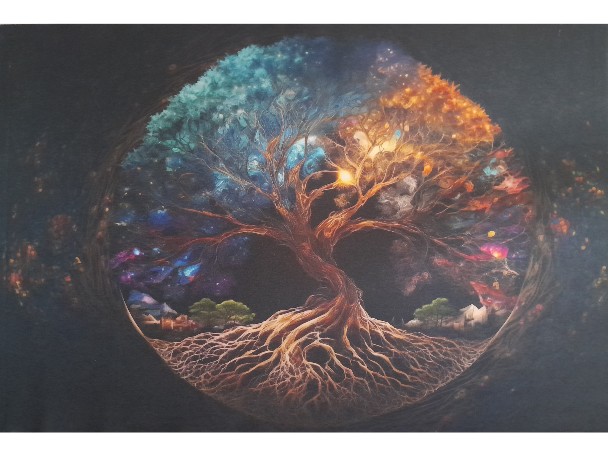 CUADRO DE TELA - ARBOL DE LA VIDA - 40 X 60 CM .