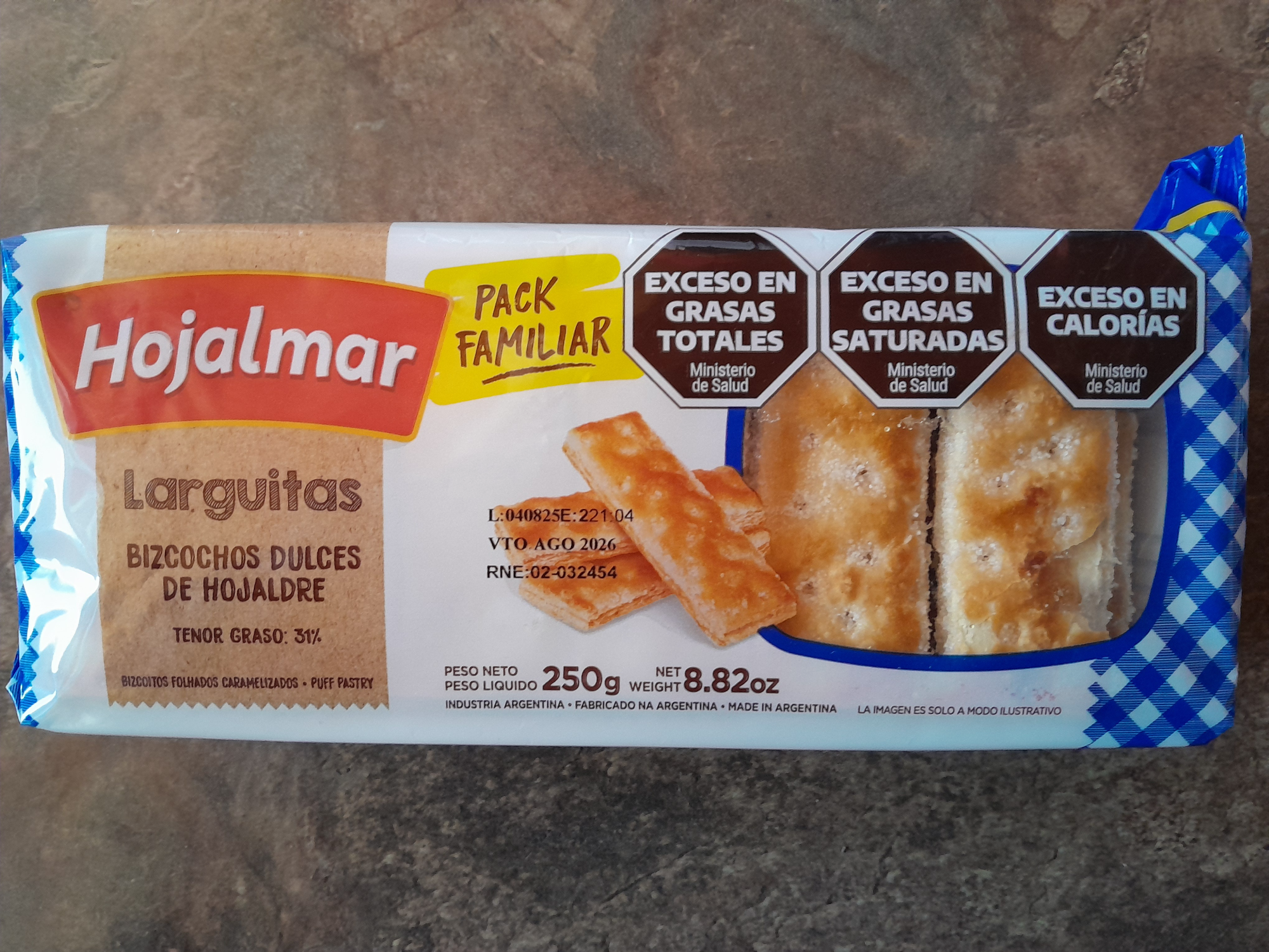 BIZCOCHOS HOJALMAR LARGUITAS - 250 Grs .
