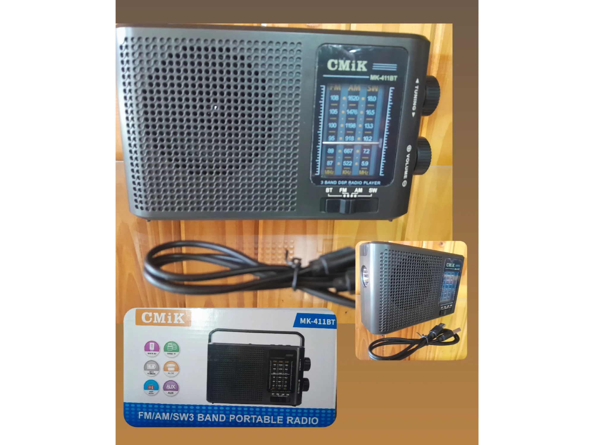 RADIO PORTATIL MULTI-BANDAS CMIK MK-4111BT .
