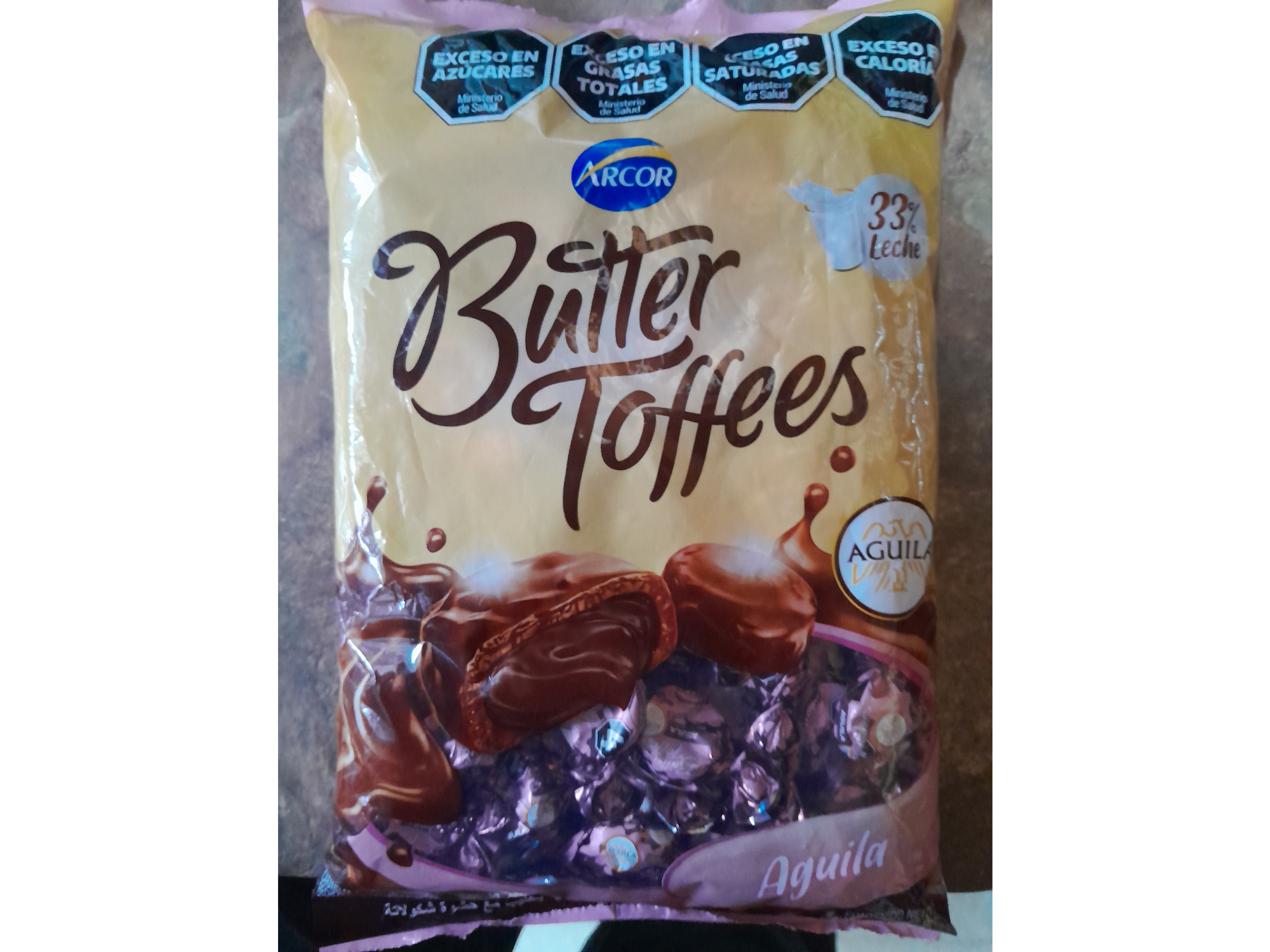 CARAMELOS DE LECHE BUTTER TOFFEER AGUILA - ARCOR - 822 Grs .