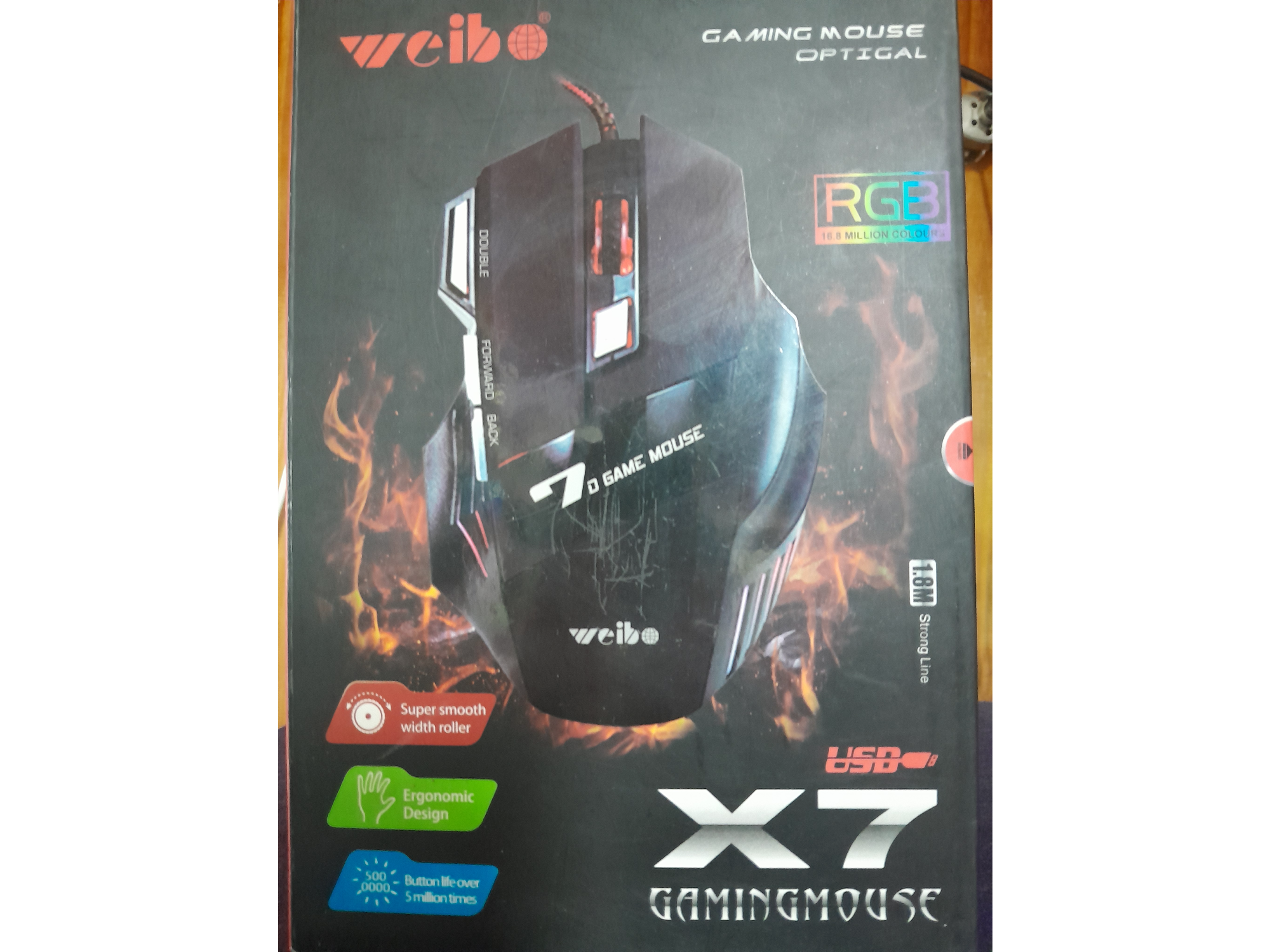 MOUSE ÓPTICO PARA VIDEOJUEGOS - WEIBO - X7 .