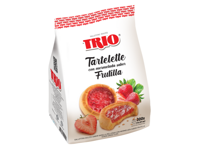 TRIO Tartelette con mermelada sabor frutilla