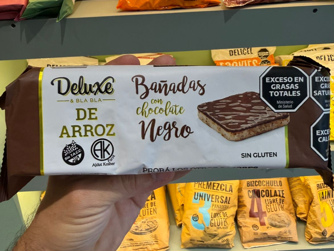 Galletitas arroz Deluxe bañadas con chocolate negro