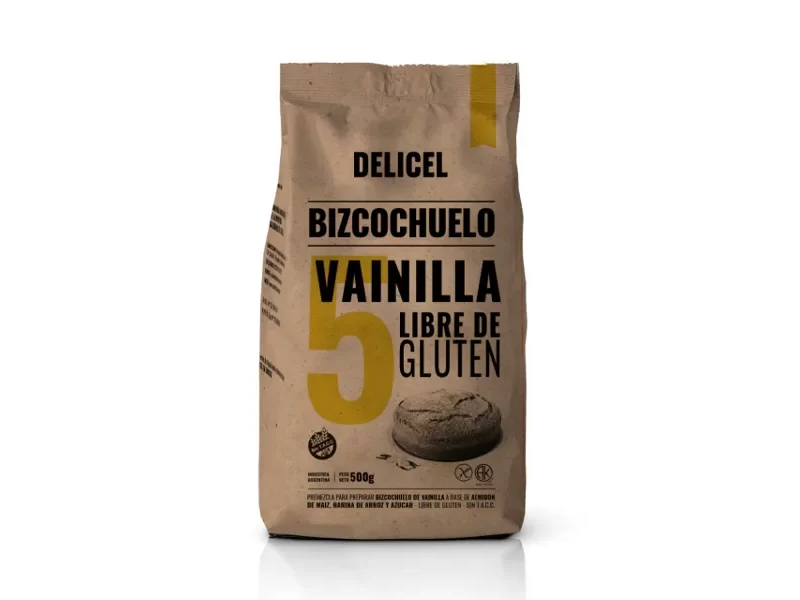 Bizcochuelo vainilla premezcla "Delicel" x 500 grs