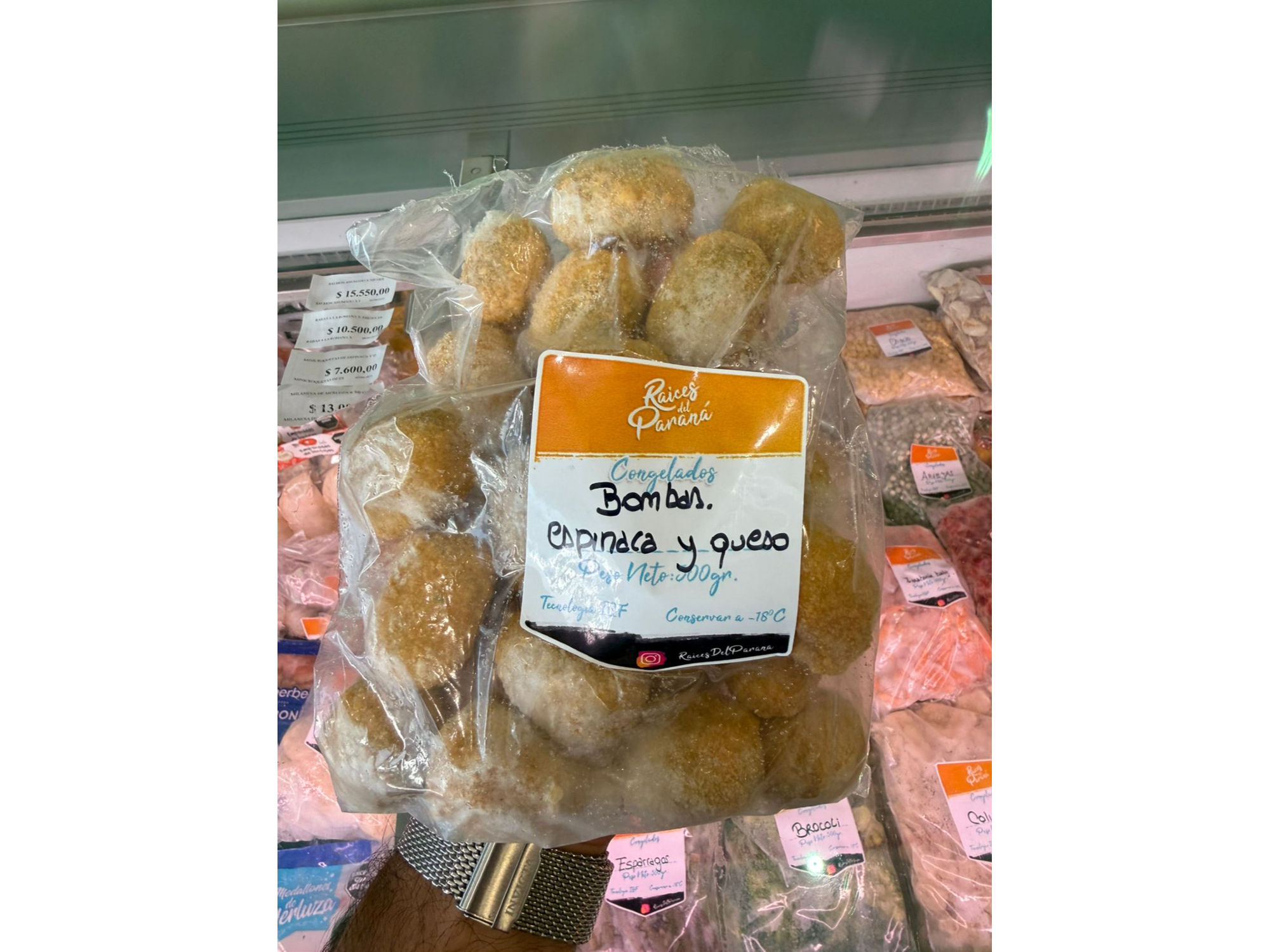 Bombas de espinaca y Muzza