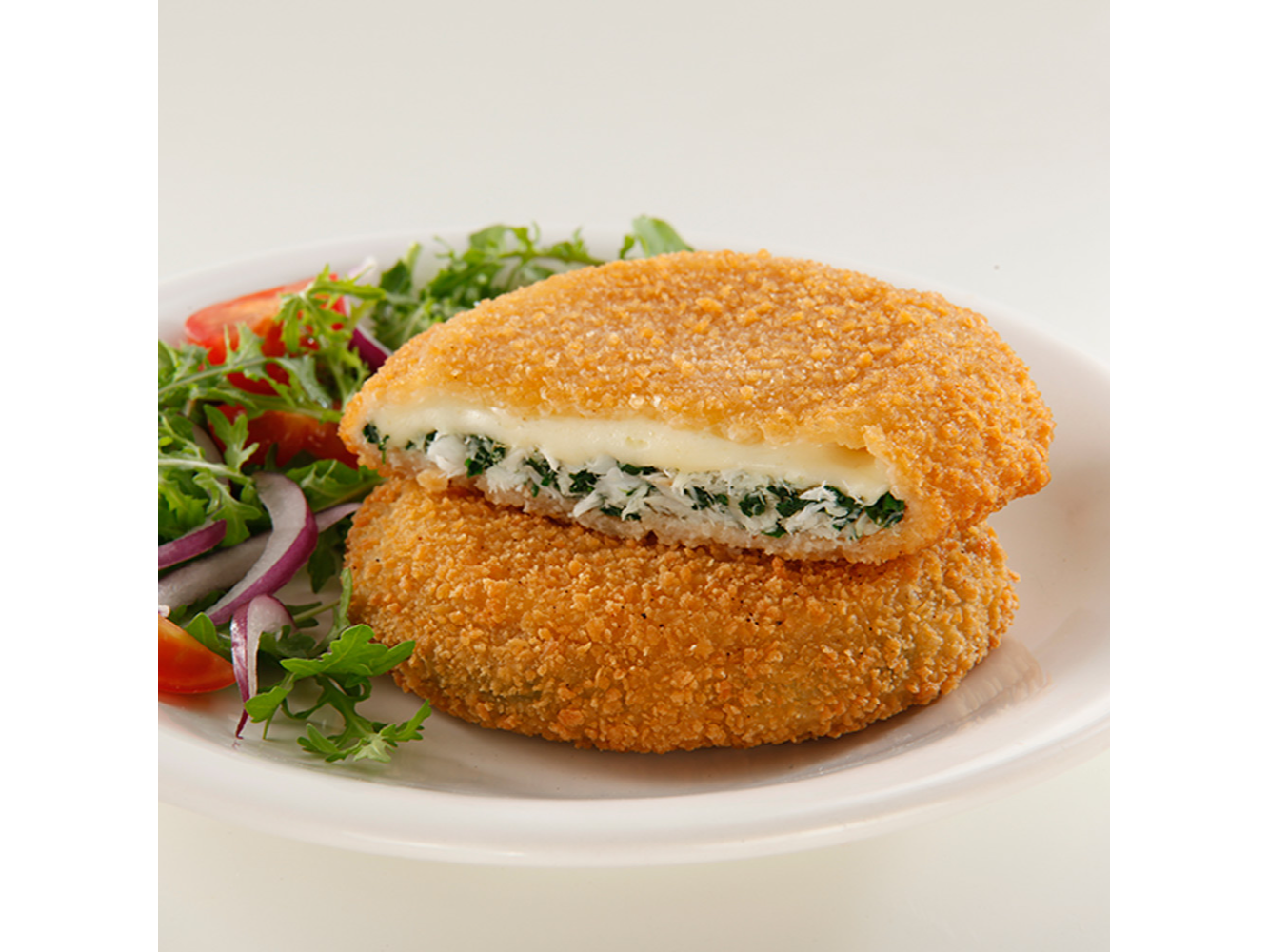 Medallones rellenos de espinaca y queso