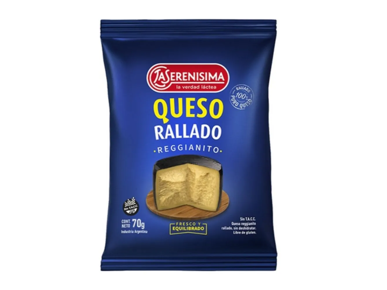 Queso rallado "La Serenisima" x 70 grs