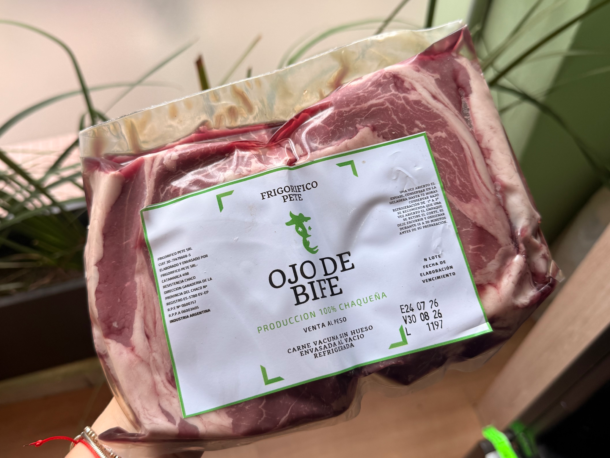 Ojo de bife envasado al vacio x kg