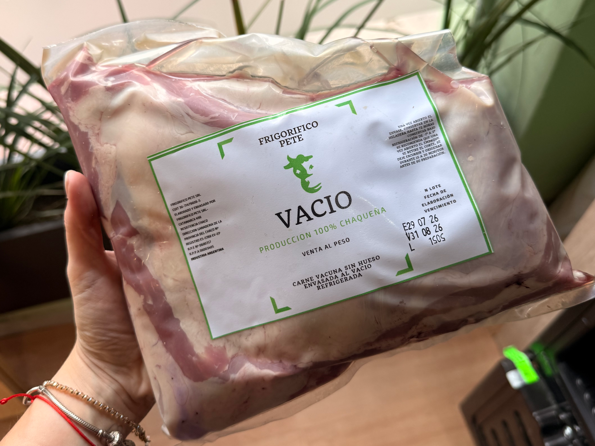 Vacio envasado al vacio x kg
