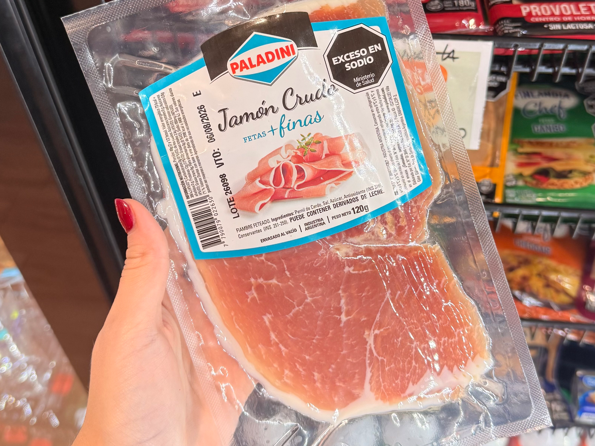 Jamon Crudo ¨Paladini¨ x 120 grs