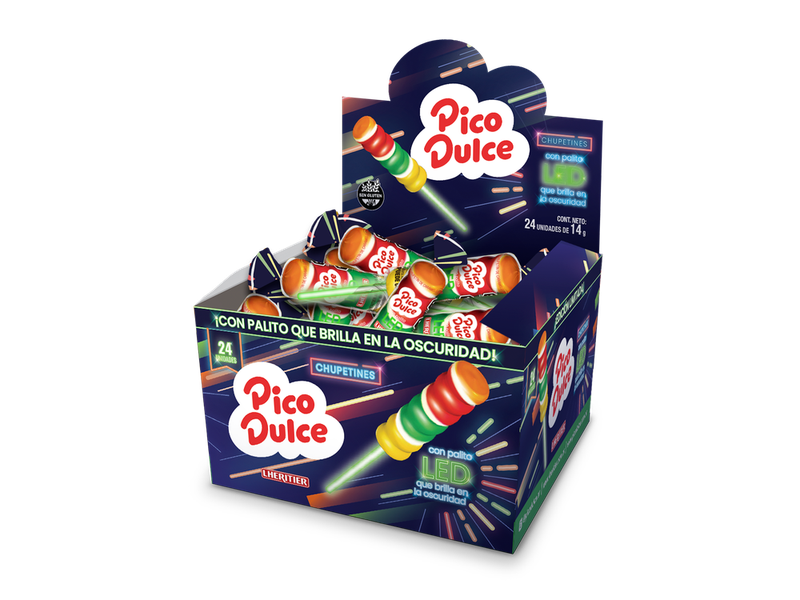 Chupetines Pico Dulce Led Caja x24 U