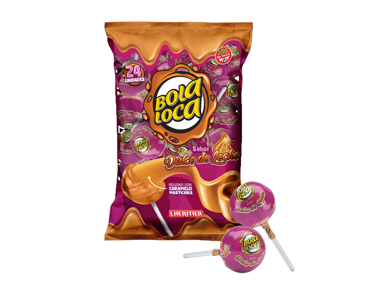 Chupetin Bola Loca Dulce de Leche x24 U