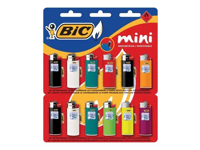 Encendedores Mini Bic x12 U