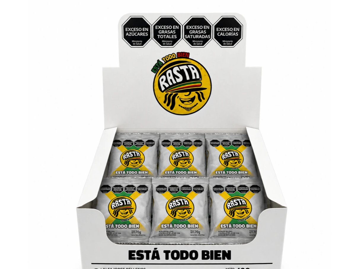 CAJA 12 ALFAJORES RASTA BLANCOS de CUMPLE LISTO
