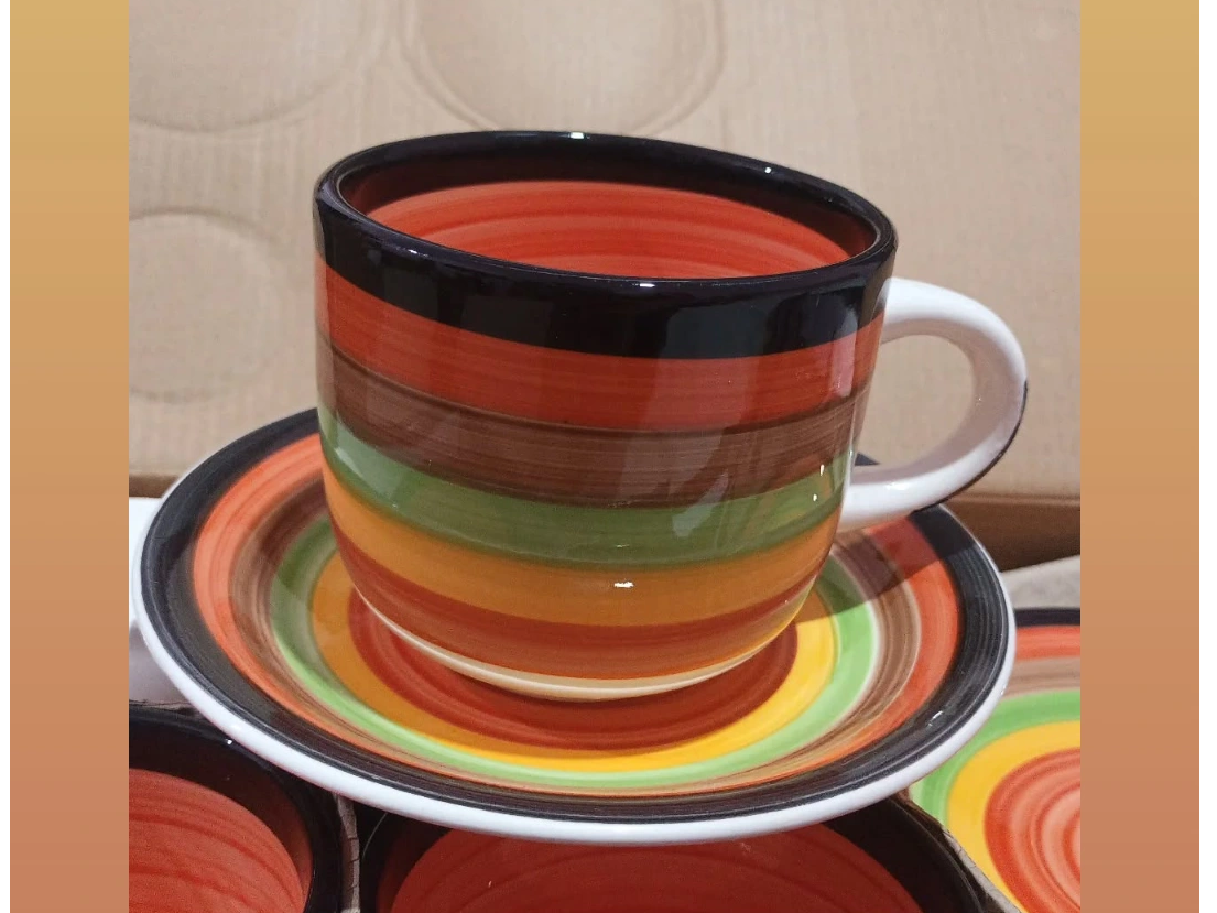 Set Taza + Plato Ceramica