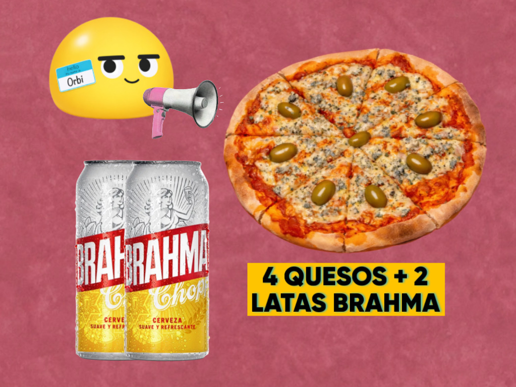 4 QUESOS + 2 LATAS DE BRAHMA